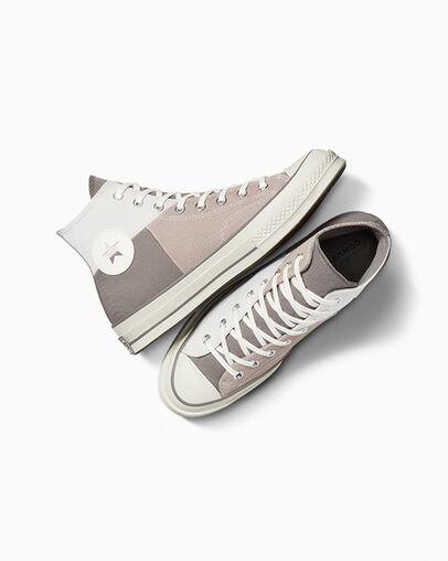 Giày Converse Chuck 70 Crafted Patchwork Cổ Cao Nam Trắng Xám Nâu