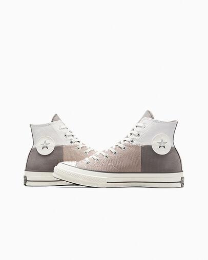 Giày Converse Chuck 70 Crafted Patchwork Cổ Cao Nam Trắng Xám Nâu