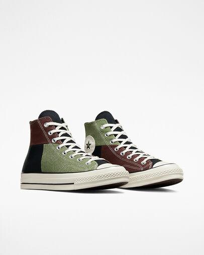 Giày Converse Chuck 70 Crafted Patchwork Cổ Cao Nam Xanh Đen Nâu