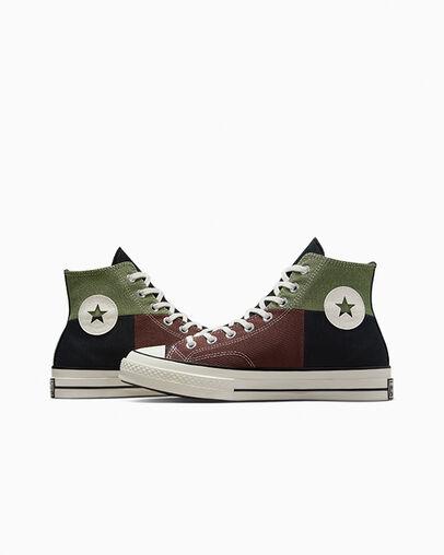 Giày Converse Chuck 70 Crafted Patchwork Cổ Cao Nam Xanh Đen Nâu