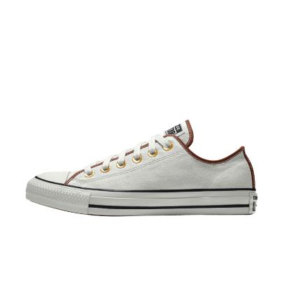 Giày Converse Custom Chuck Taylor All Star By You Cổ Thấp Nam Trắng Viền Nâu