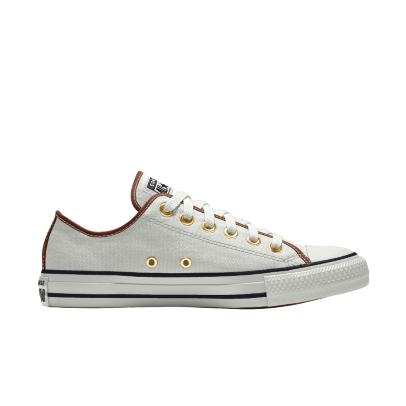 Giày Converse Custom Chuck Taylor All Star By You Cổ Thấp Nam Trắng Viền Nâu