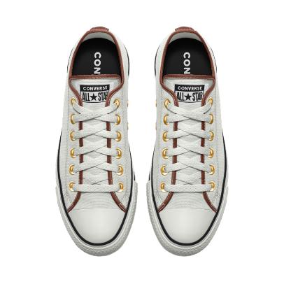 Giày Converse Custom Chuck Taylor All Star By You Cổ Thấp Nam Trắng Viền Nâu