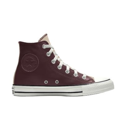 Giày Converse Custom Chuck Taylor All Star Leather By You Cổ Cao Nam Nâu