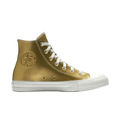 Giày Converse Custom Chuck Taylor All Star Leather By You Cổ Cao Nam Vàng