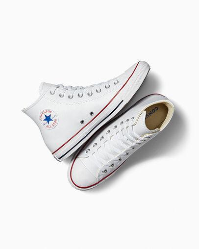 Giày Converse Chuck Taylor All Star Leather Cổ Cao Nam Trắng