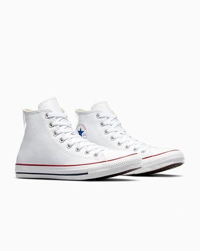 Giày Converse Chuck Taylor All Star Leather Cổ Cao Nam Trắng