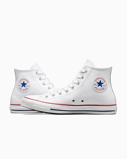 Giày Converse Chuck Taylor All Star Leather Cổ Cao Nam Trắng