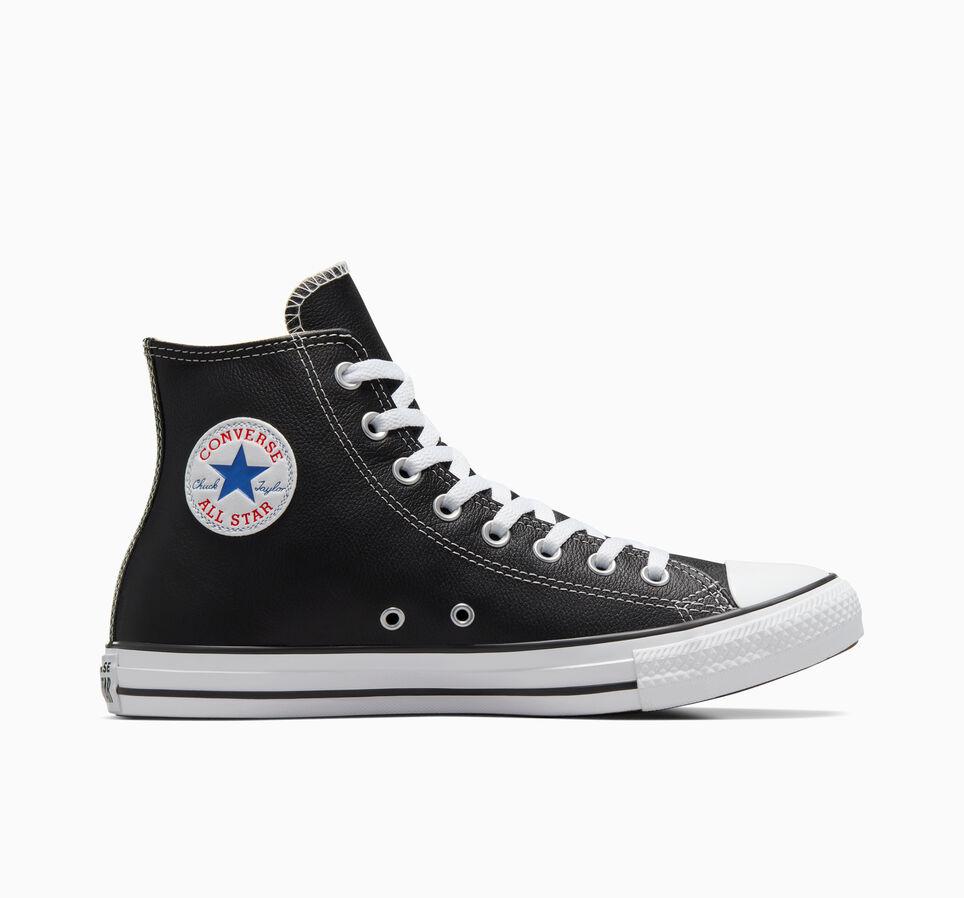 Giày Converse Chuck Taylor All Star Leather Cổ Cao Nam Đen