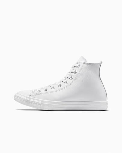 Giày Converse Chuck Taylor All Star Leather Cổ Cao Nam Trắng