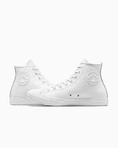 Giày Converse Chuck Taylor All Star Leather Cổ Cao Nam Trắng