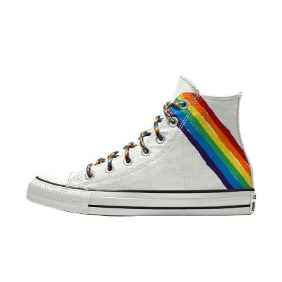 Giày Converse Custom Chuck Taylor All Star Pride By You Cổ Cao Nam Trắng Sọc