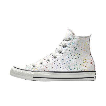 Giày Converse Custom Chuck Taylor All Star Pride By You Cổ Cao Nam Trắng Chấm