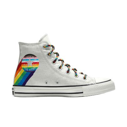 Giày Converse Custom Chuck Taylor All Star Pride By You Cổ Cao Nam Trắng Sọc