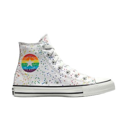 Giày Converse Custom Chuck Taylor All Star Pride By You Cổ Cao Nam Trắng Chấm