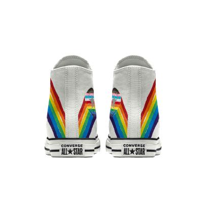 Giày Converse Custom Chuck Taylor All Star Pride By You Cổ Cao Nam Trắng Sọc