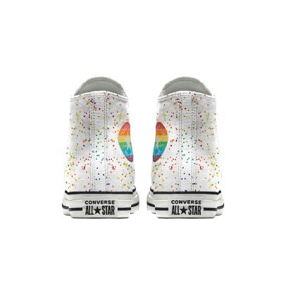 Giày Converse Custom Chuck Taylor All Star Pride By You Cổ Cao Nam Trắng Chấm