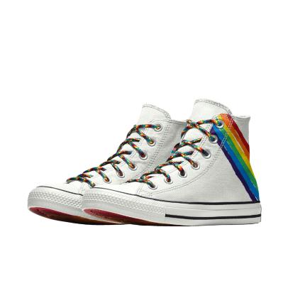 Giày Converse Custom Chuck Taylor All Star Pride By You Cổ Cao Nam Trắng Sọc