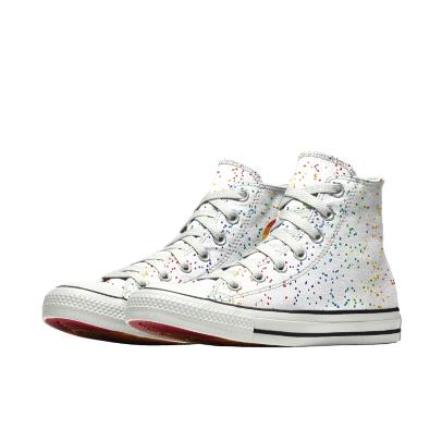 Giày Converse Custom Chuck Taylor All Star Pride By You Cổ Cao Nam Trắng Chấm