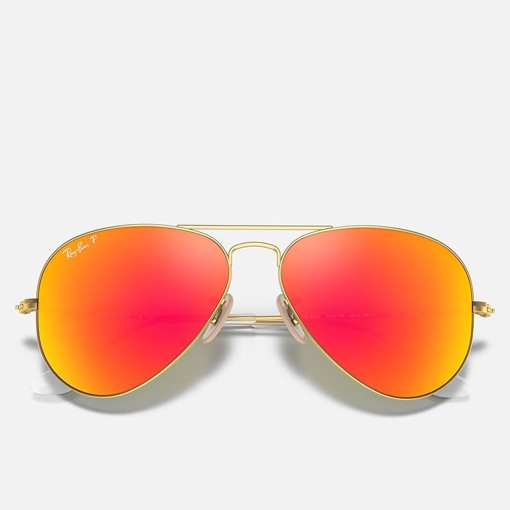 Kính Ray-Ban Original Wayfarer Chromance Vàng Nhám Cam