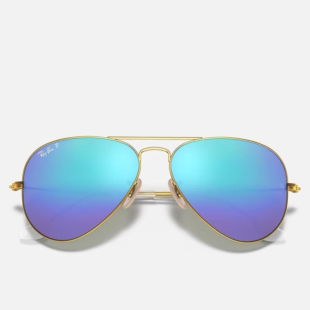 Kính Ray-Ban Original Wayfarer Chromance Vàng Nhám Xanh Dương