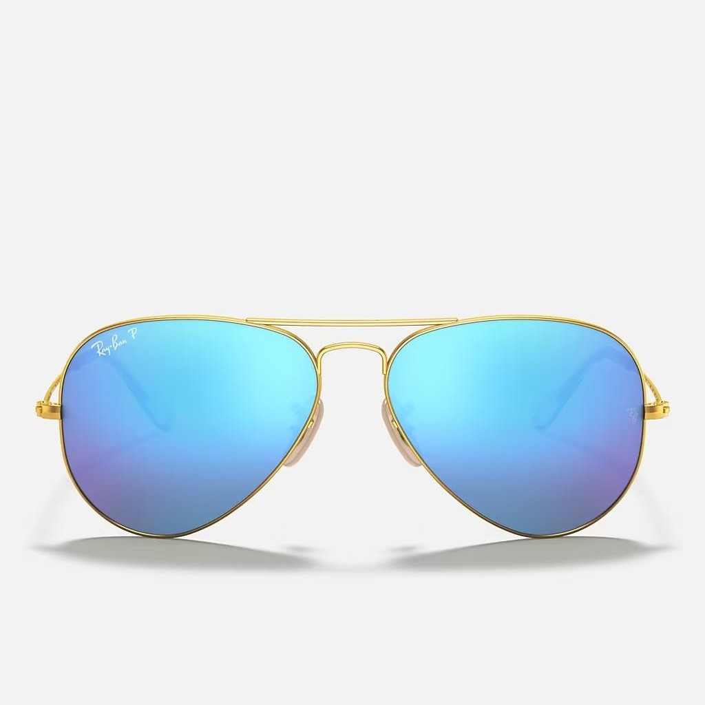 Kính Ray-Ban Original Wayfarer Chromance Vàng Nhám Xanh Dương