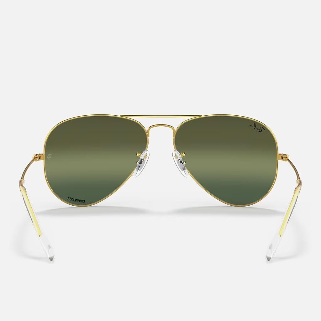 Kính Ray-Ban Aviator Chromance Vàng Bạc Xanh Lá