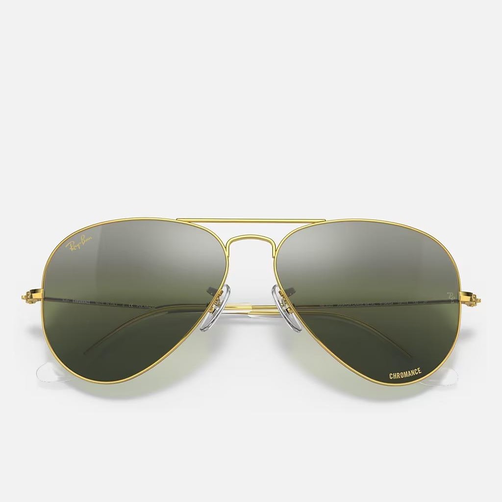 Kính Ray-Ban Aviator Chromance Vàng Bạc Xanh Lá