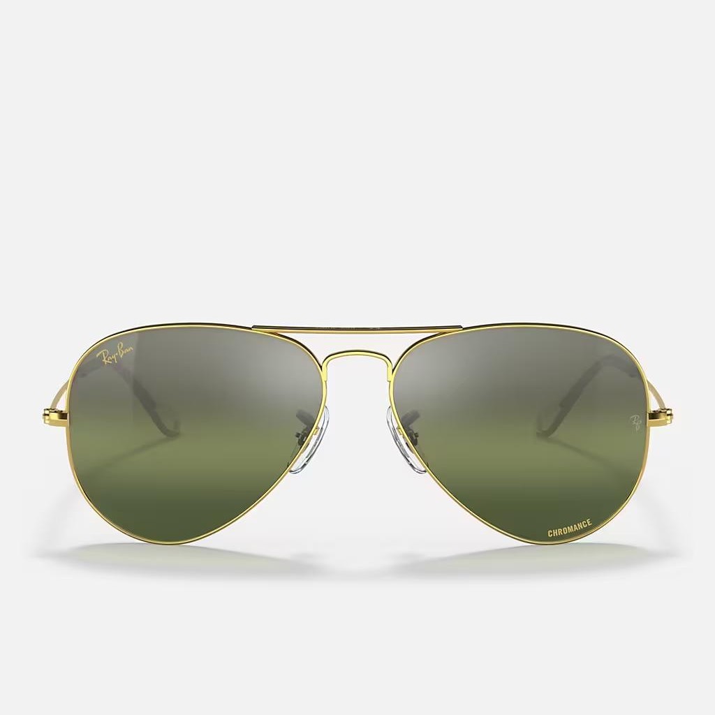 Kính Ray-Ban Aviator Chromance Vàng Bạc Xanh Lá