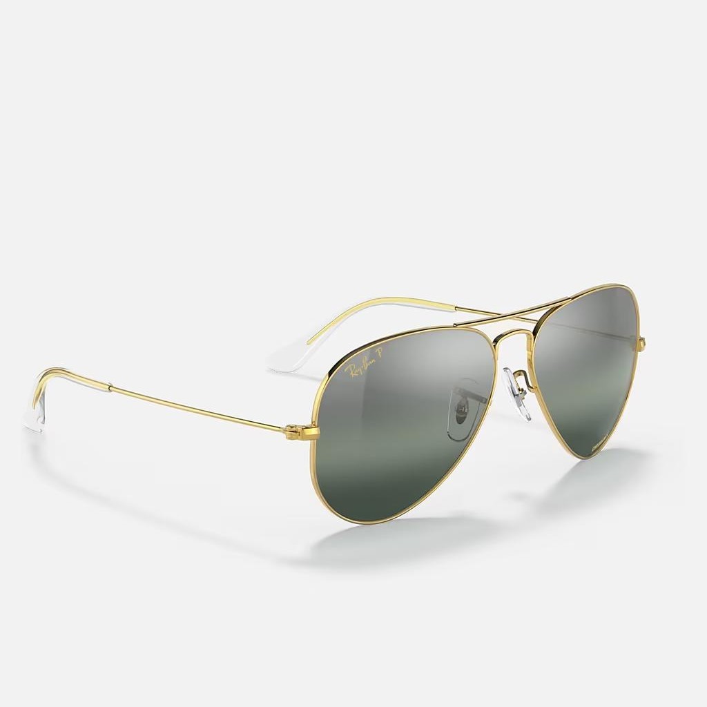 Kính Ray-Ban Aviator Chromance Vàng Bạc Xanh Dương