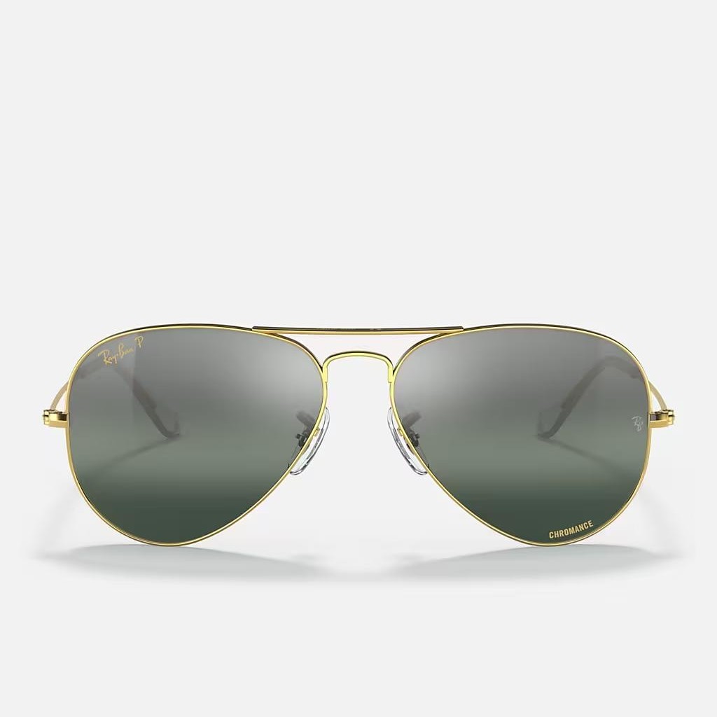 Kính Ray-Ban Aviator Chromance Vàng Bạc Xanh Dương