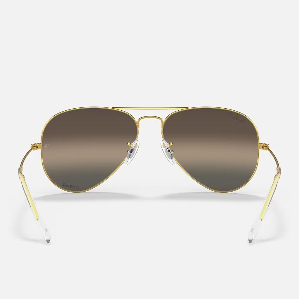 Kính Ray-Ban Aviator Chromance Vàng Bạc Xám