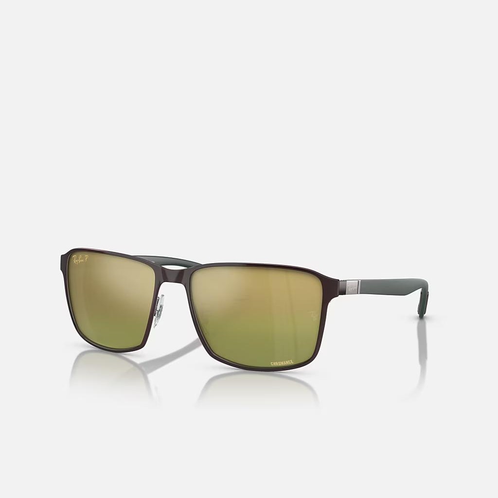 Kính Ray-Ban Rb3721Ch Chromance Nâu Xanh Lá