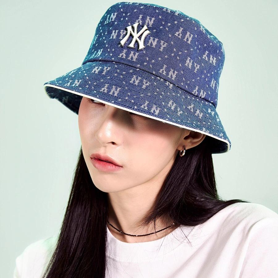 Nón MLB Denim Dia Monogram Bucket Hat New York Yankees anh Chữ