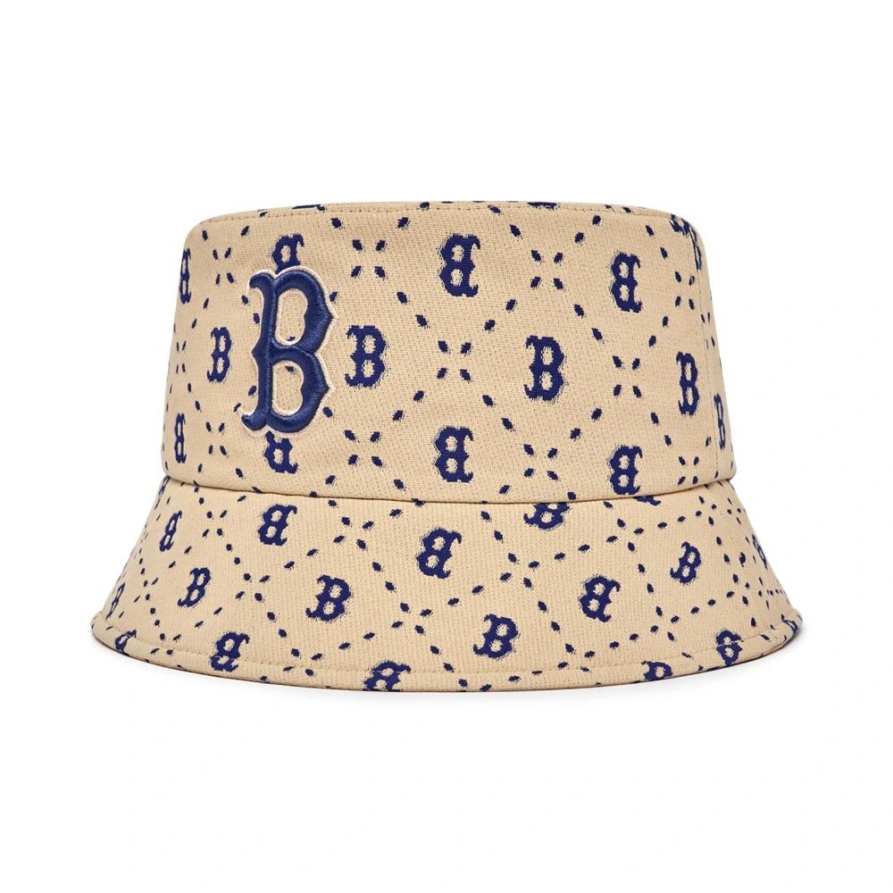 Nón MLB Diamond Monogram Bucket Hat Boston Red Sox L.Sand Be