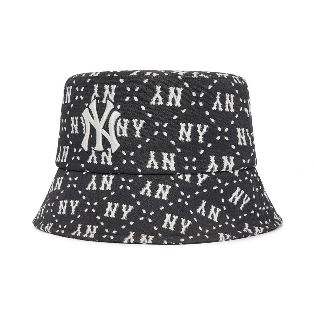 Nón MLB Diamond Monogram Bucket Hat New York Yankees Black Chữ