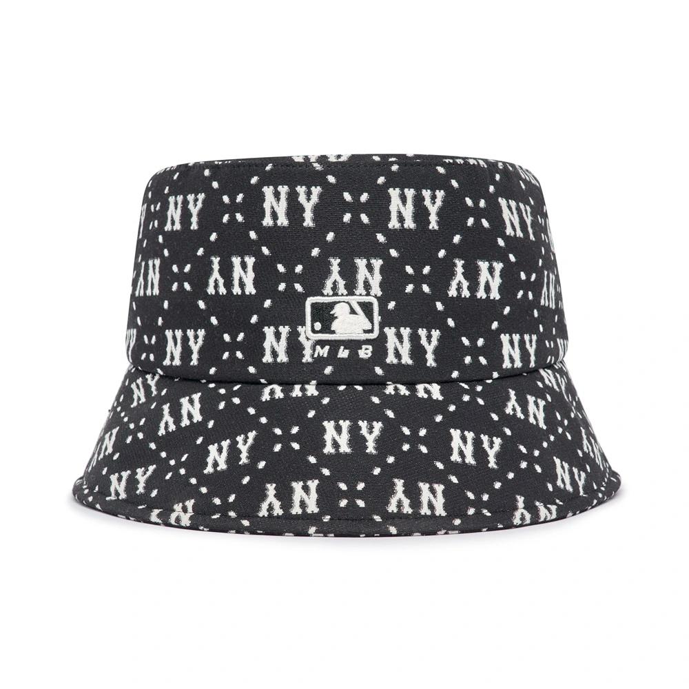 Nón MLB Diamond Monogram Bucket Hat New York Yankees Black Chữ