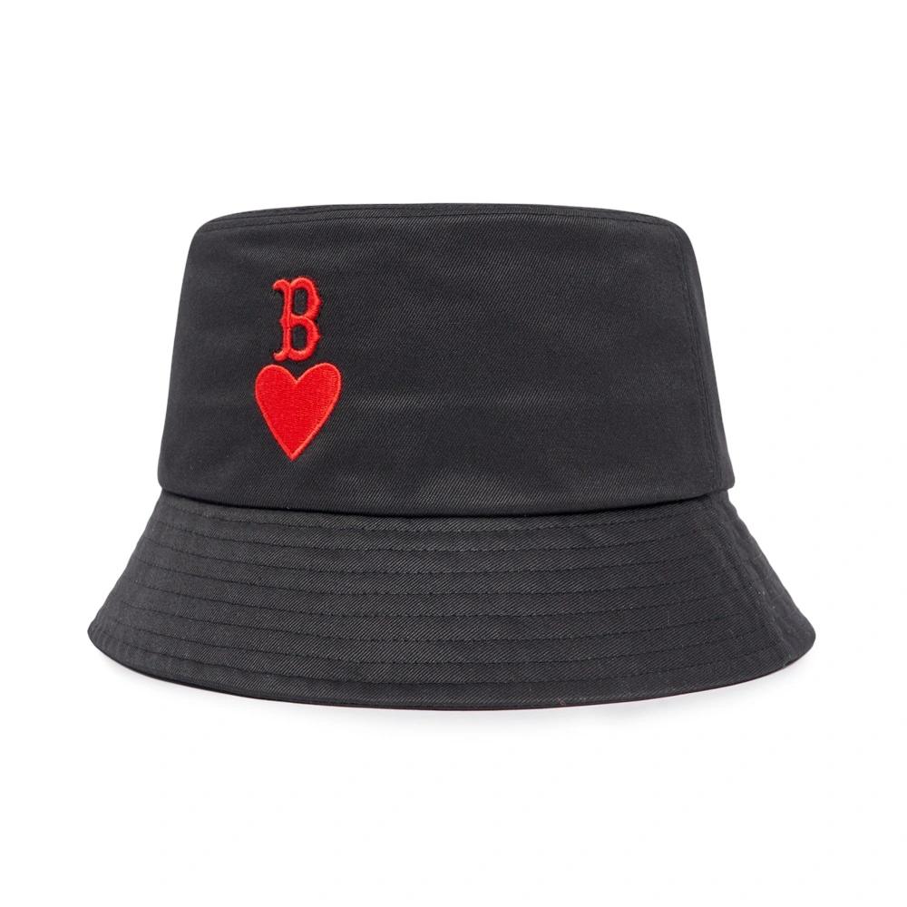 Nón MLB Heart Bucket Hat Boston Red Sox Đen Chữ Đỏ