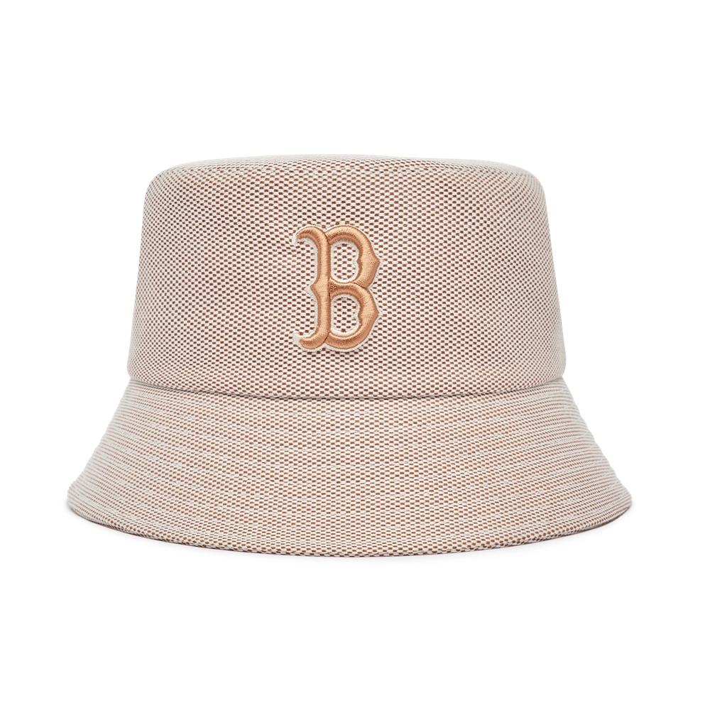 Nón MLB Basic One Point Bucket Hat Boston Red Sox Nâu Nhạt