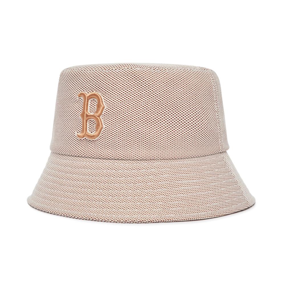 Nón MLB Basic One Point Bucket Hat Boston Red Sox Nâu Nhạt