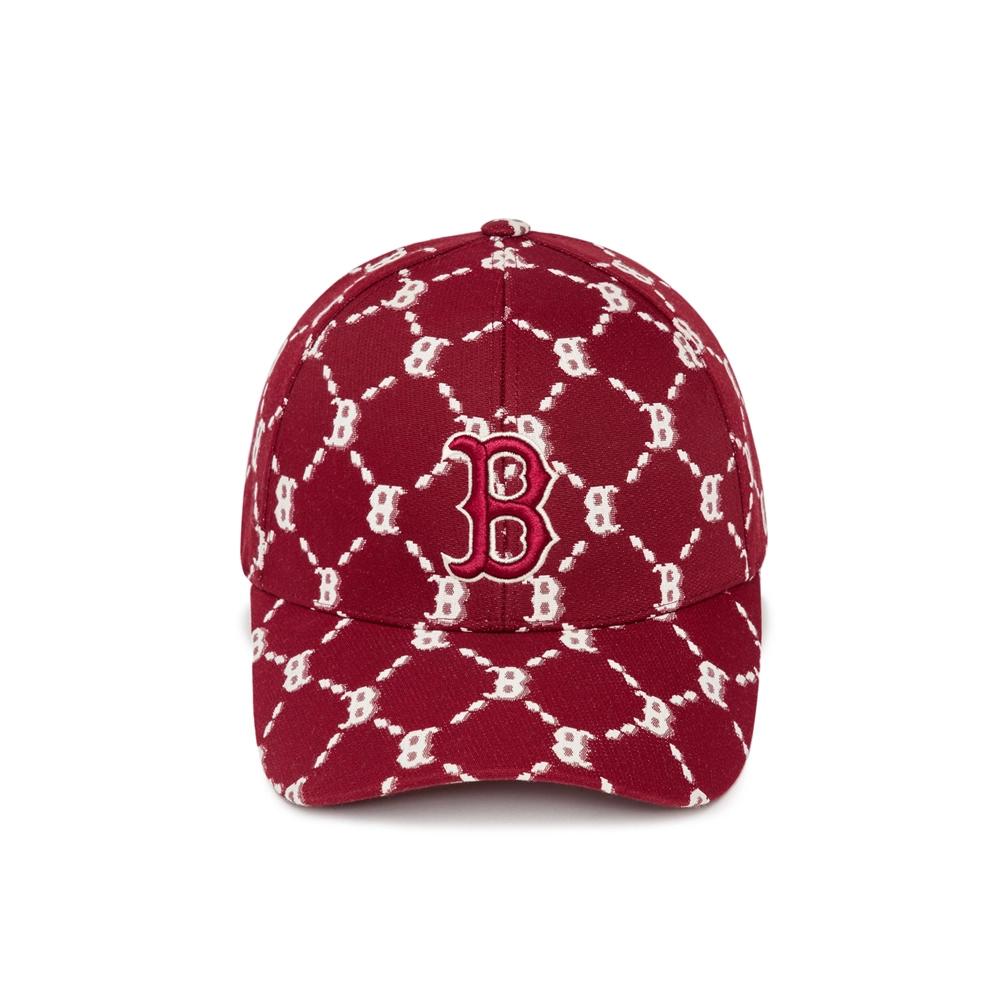 Nón MLB Diamond Monogram Structured Ball Cap Boston Đỏ Rượu