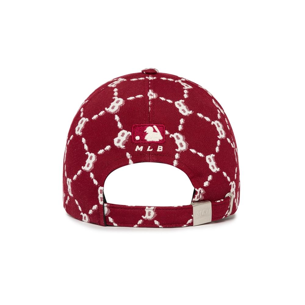 Nón MLB Diamond Monogram Structured Ball Cap Boston Đỏ Rượu