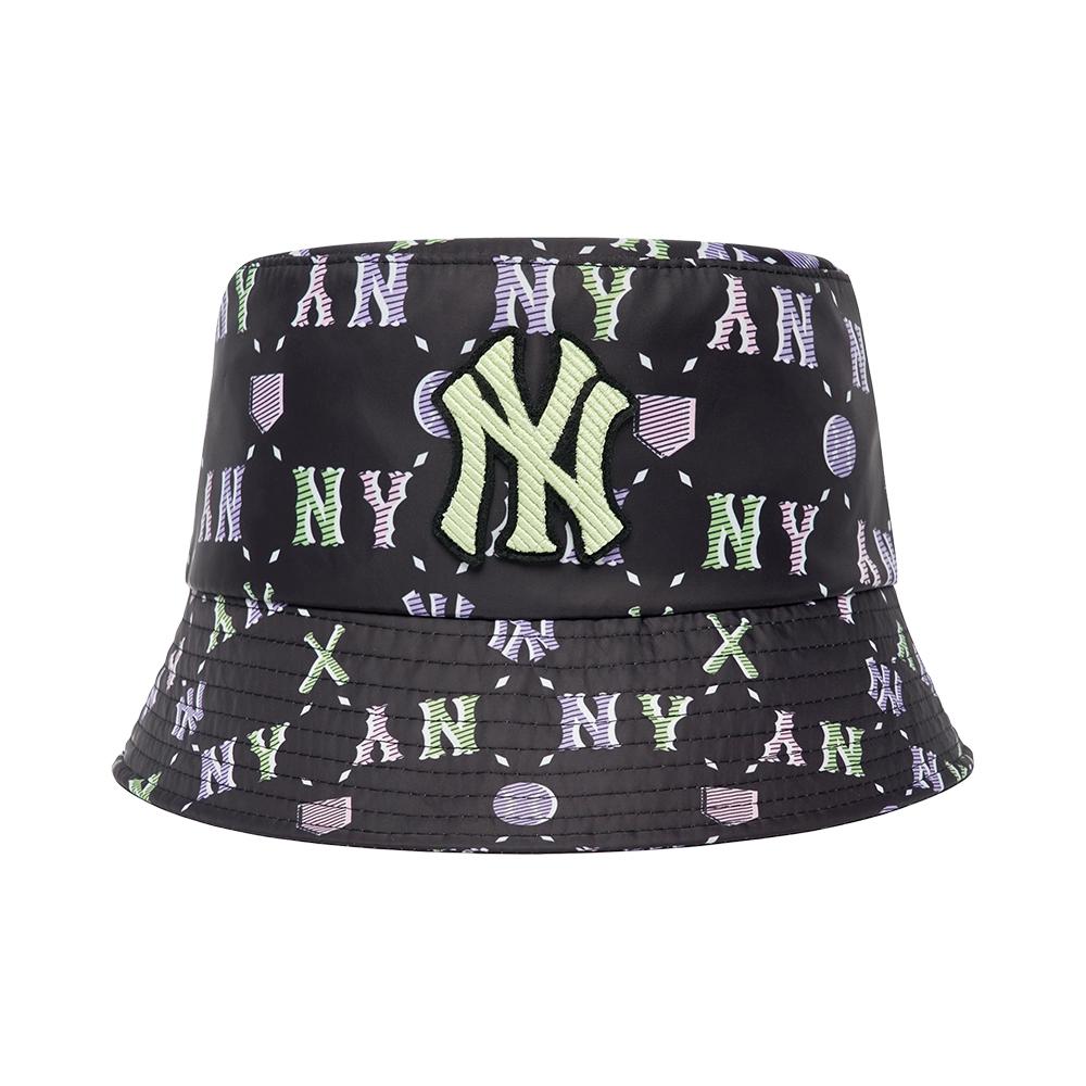 Nón MLB Monogram Summer Bucket Hat New York Yankees Black Phối Chữ Màu