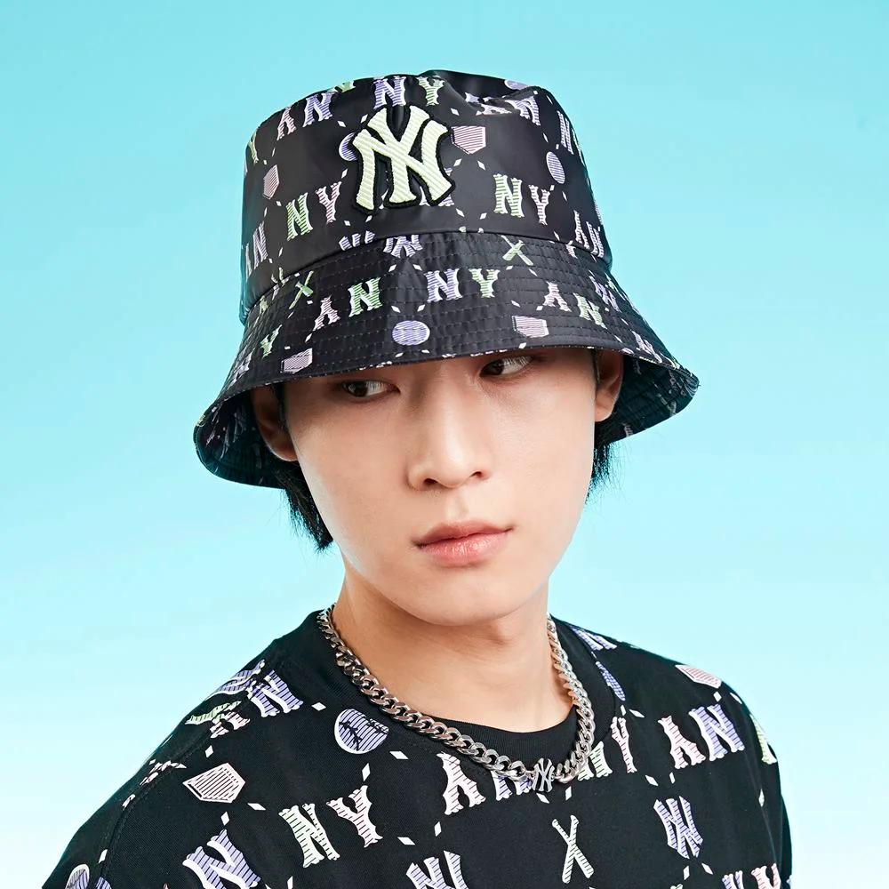 Nón MLB Monogram Summer Bucket Hat New York Yankees Black Phối Chữ Màu