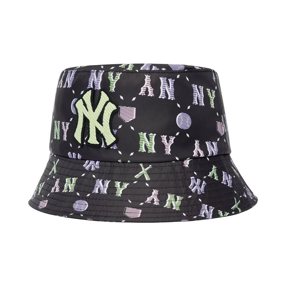 Nón MLB Monogram Summer Bucket Hat New York Yankees Black Phối Chữ Màu