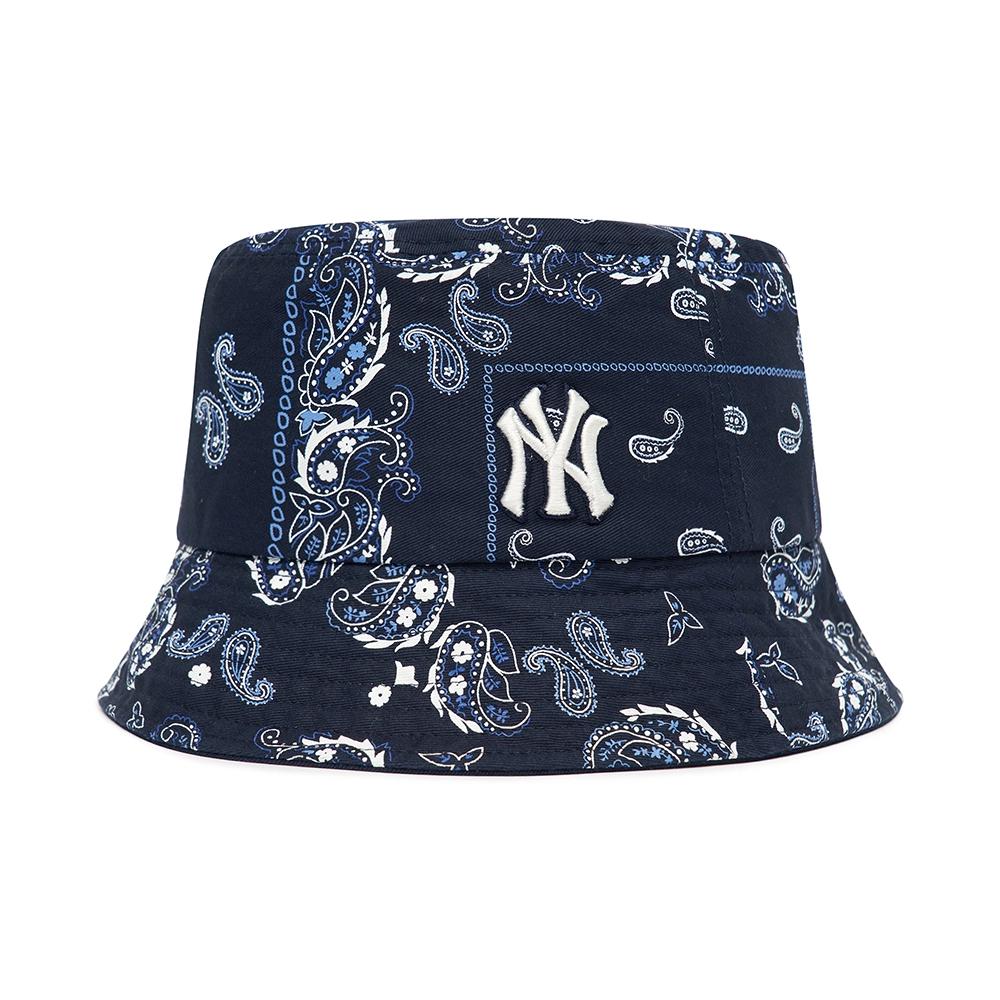 Nón MLB Paisley Bucket Hat New York Yankees D.Navy Kiểu 