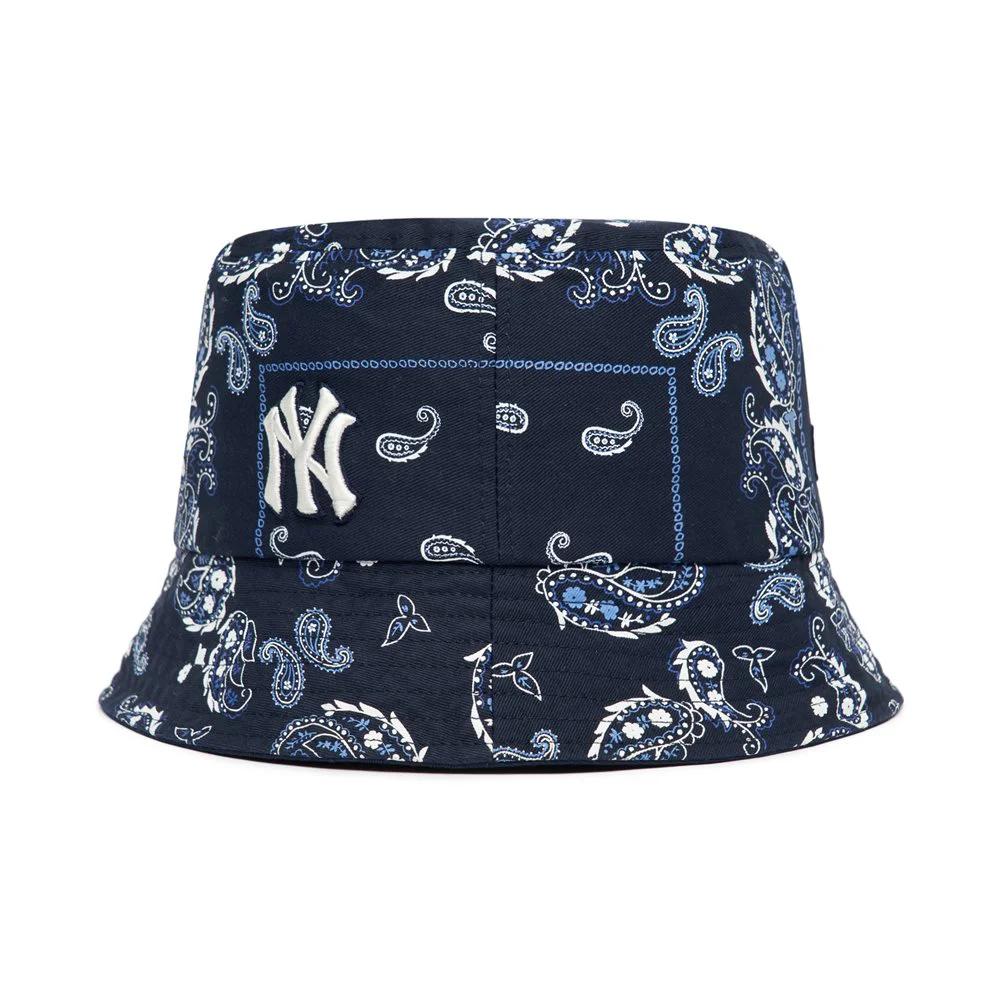 Nón MLB Paisley Bucket Hat New York Yankees D.Navy Kiểu 