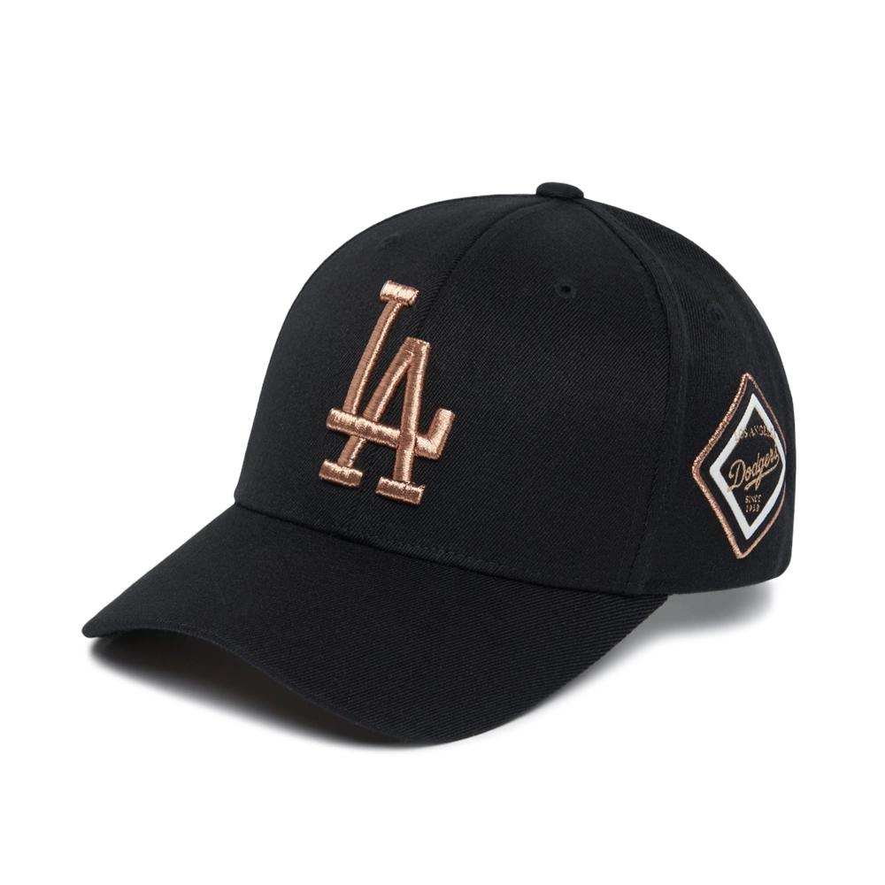 Nón MLB Diamond Stamp Ball Cap LA Dodgers Đen Chữ Vàng