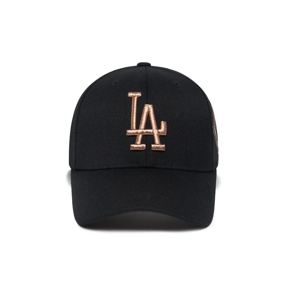 Nón MLB Diamond Stamp Ball Cap LA Dodgers Đen Chữ Vàng