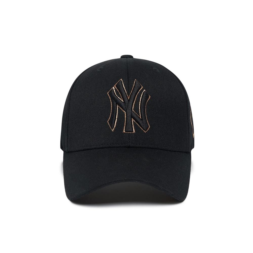 Nón MLB Diamond Stamp Ball Cap New York Yankees Đen Chữ Vàng